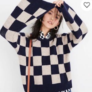 Madewell Checkerboard Crewneck Sweater